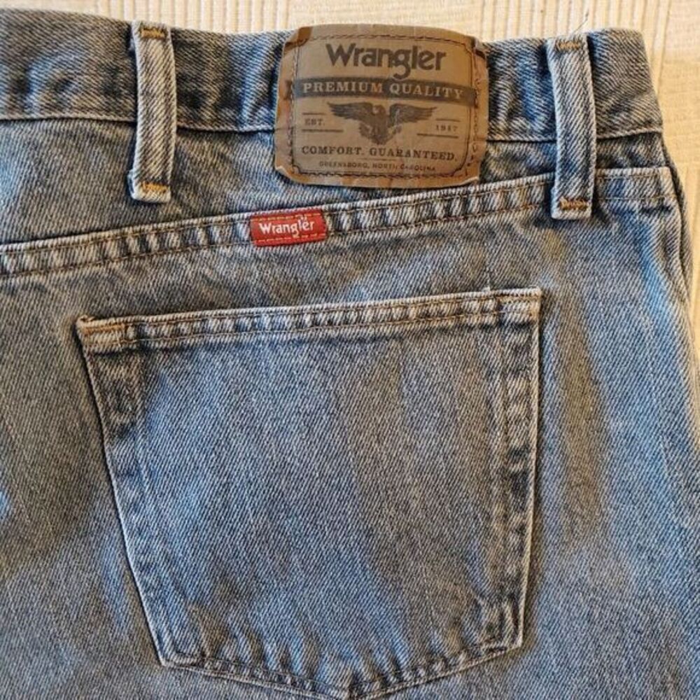 Wrangler Shorts Premium Denim Jean Men's Size 42 Blue Cotton - Picture 5 of 9